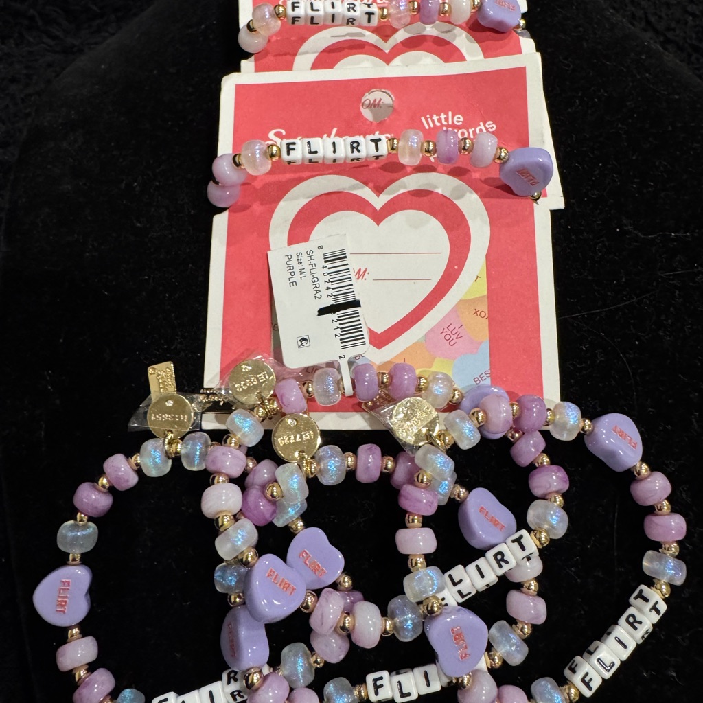 Little Words Project Flirt Beaded Bracelets Purple And Pink